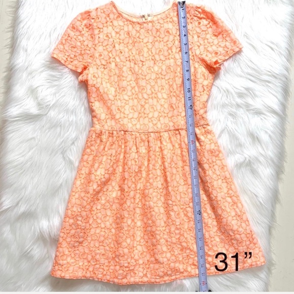 SOLD-Miss Me Coral Eyelet Lace Floral Dress - Picture 8 of 8